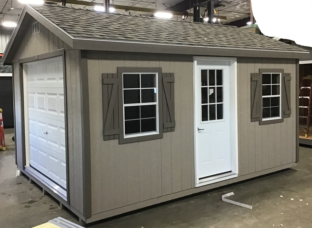 12X16 Farm Garage Storage Package With Wood Panel Siding Located in Brownton Minnesota
