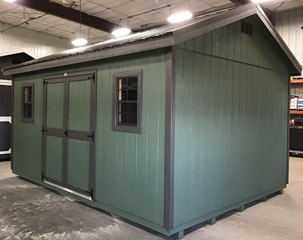12X16 Everyday Backyard Shed Package With Wood Panel Siding Located in Madison South Dakota