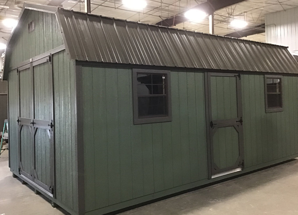 12X20 Everyday Backyard Shed Package XL With Wood Panel Siding Located in Brainerd Minnesota