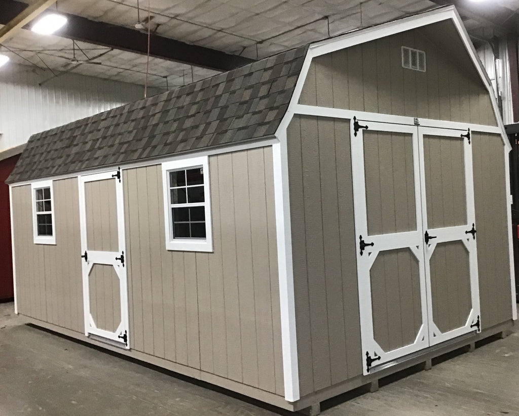 12X20 Everyday Backyard Shed Package XL With Wood Panel Siding Located in Breckenridge Minnesota