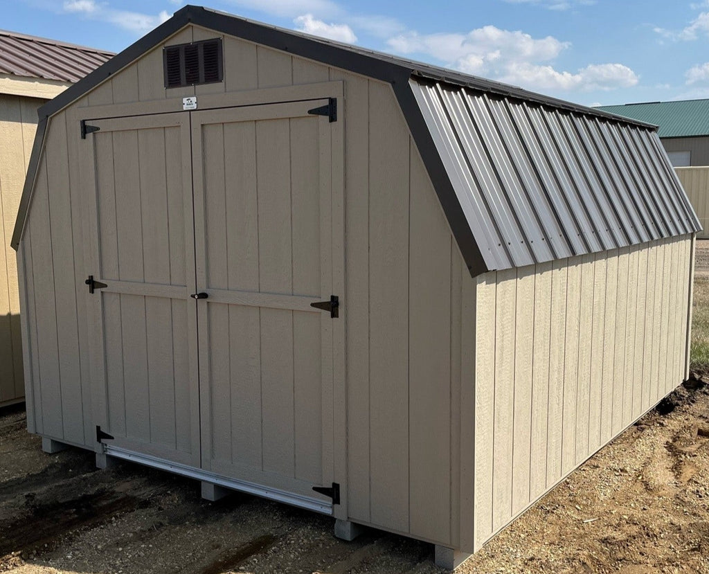 10X12 Utility Low Barn Wood Panel Shed Located in Windom Minnesota