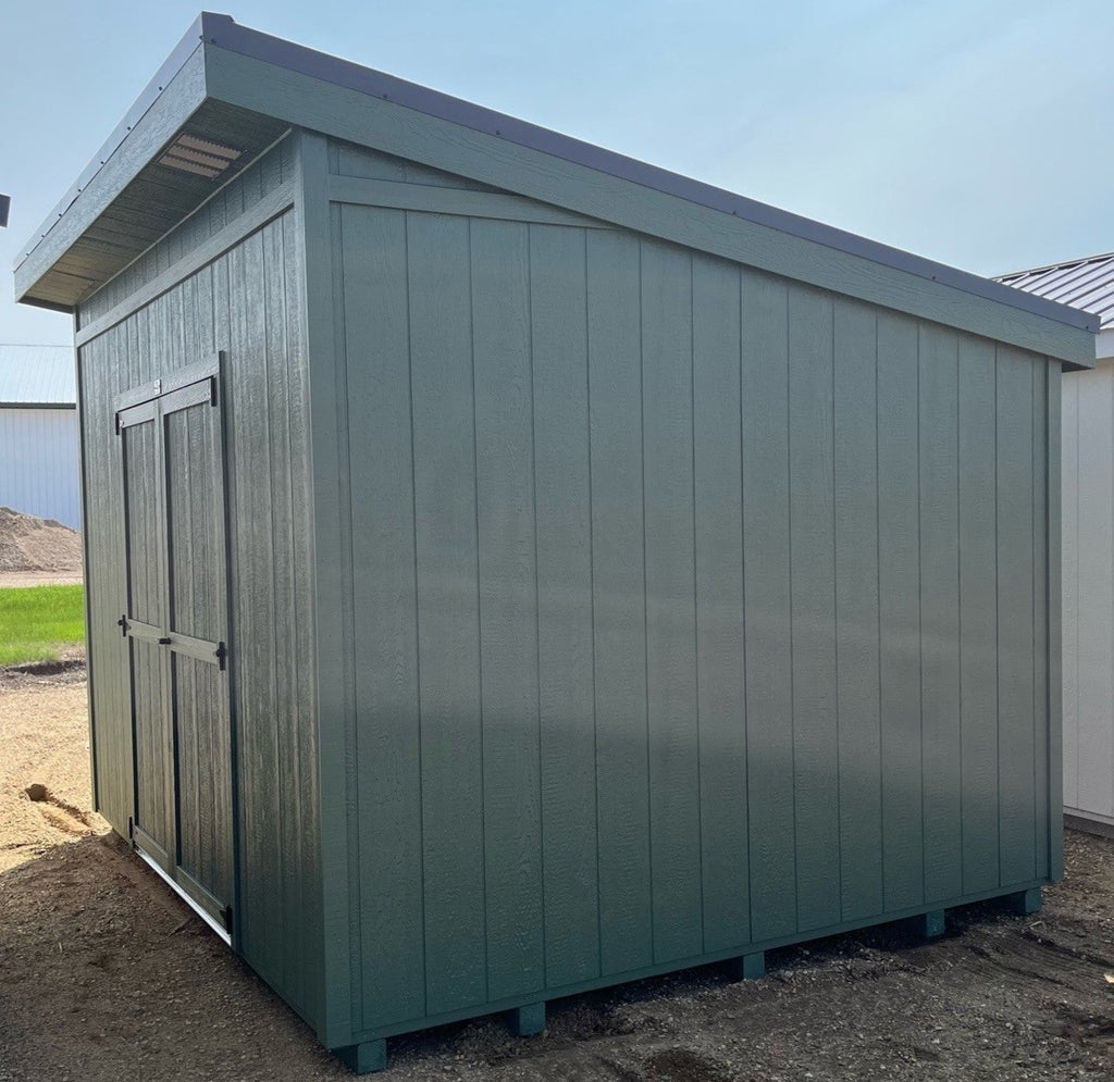 10X12 Utility Skillion Wood Panel Shed Located in Kimball Minnesota