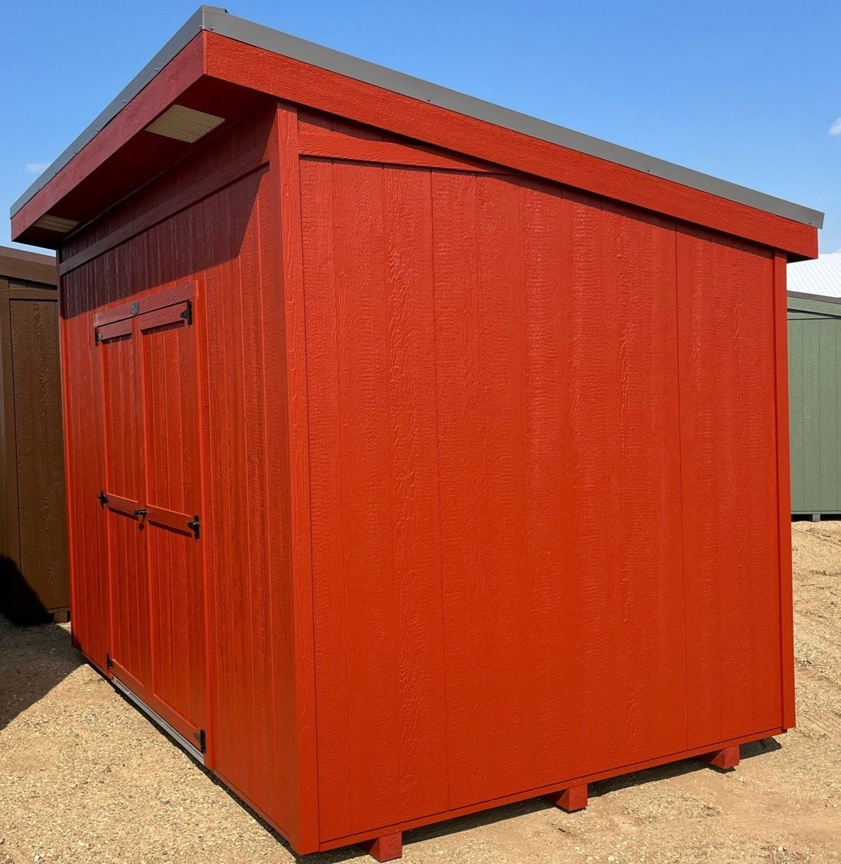 08X12 Utility Skillion Wood Panel Shed Located in Brainerd Minnesota