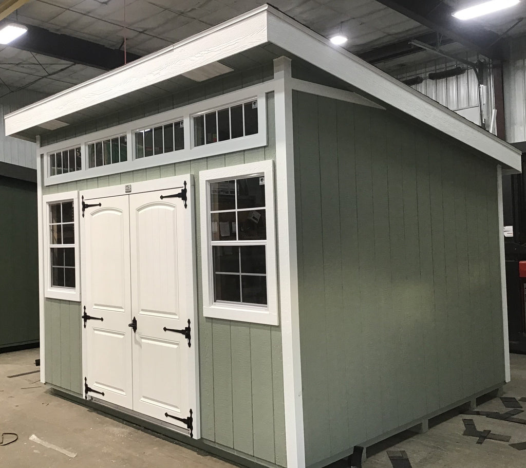 10X12 Modern Backyard Shed Package With Wood Panel Siding Located in Milbank South Dakota