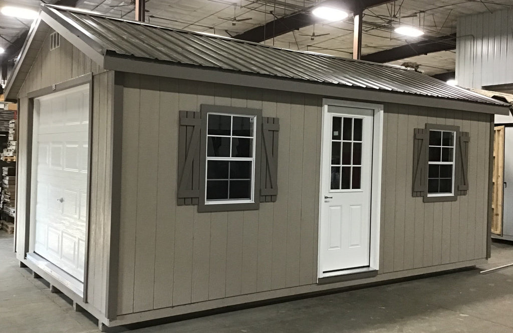 12X20 Farm Garage Storage Package With Wood Panel Siding Located in St. Joseph Minnesota