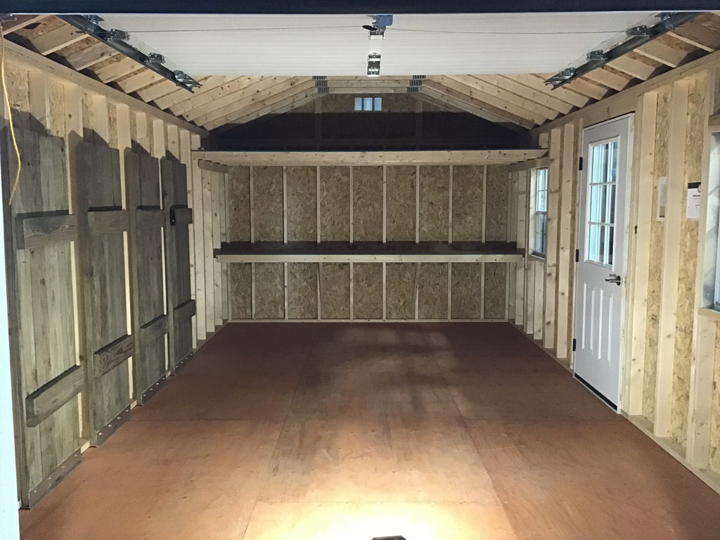 12X20 Farm Garage Storage Package With Wood Panel Siding Located in Aberdeen South Dakota