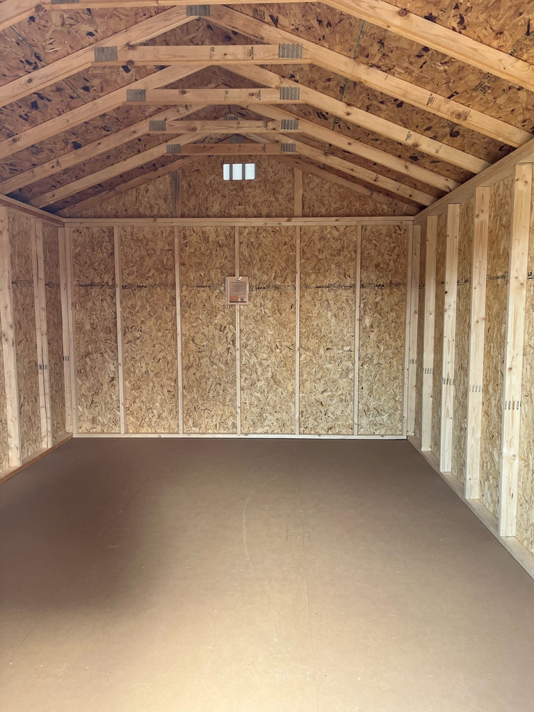 12X16 Utility Ranch Wood Panel Shed Located in Kimball Minnesota