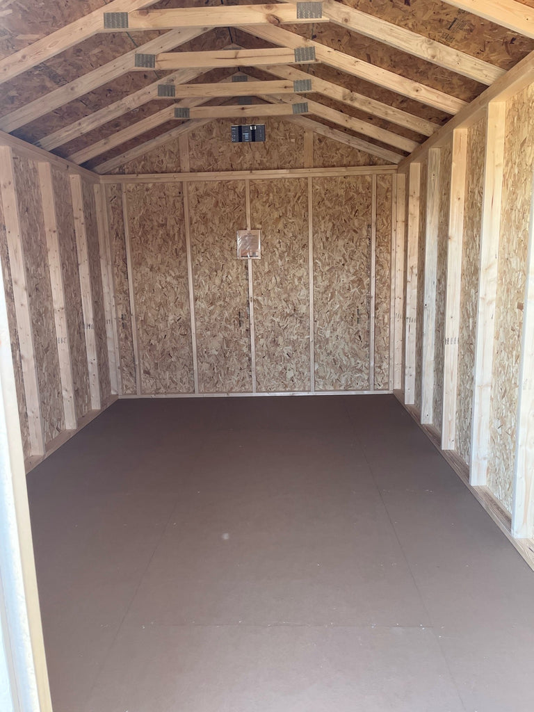 10X16 Utility Ranch Wood Panel Shed Located in Marshall Minnesota