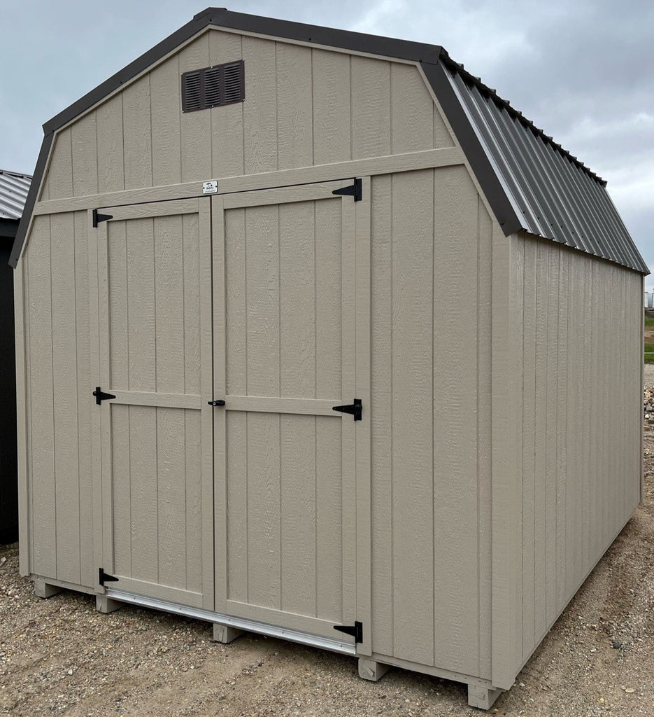 10X12 Utility High Barn Wood Panel Shed Located in Benson Minnesota