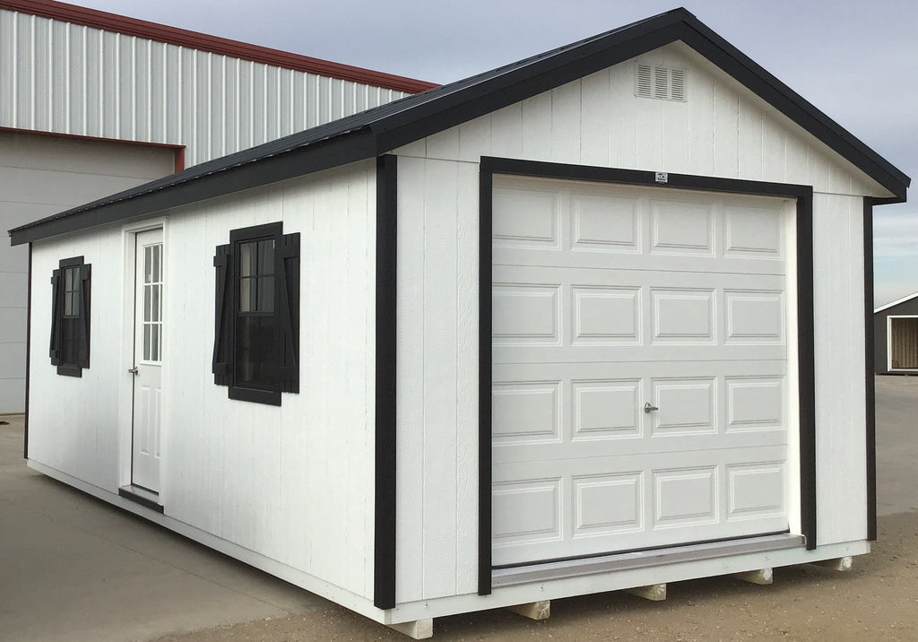 12X24 With Wood Panel Siding ** Roofline - 5/12 Ranch Gable** Located in New Ulm Minnesota