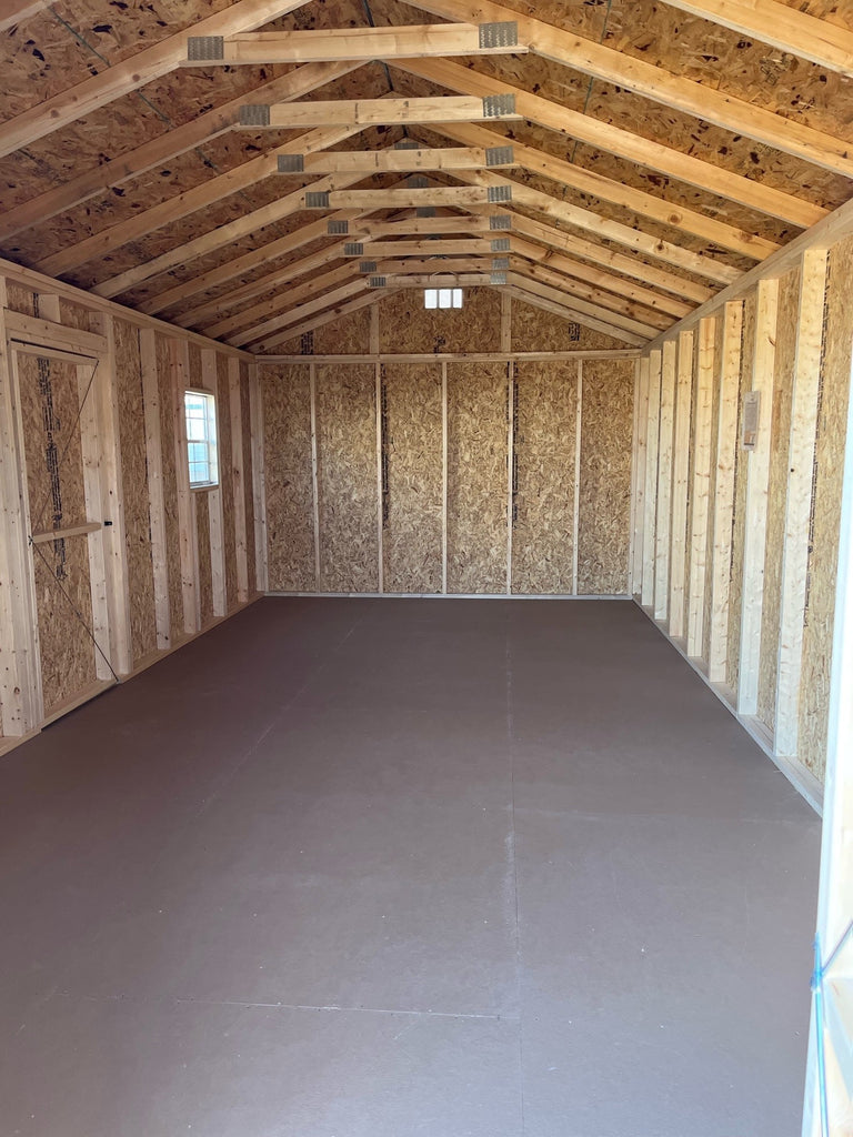 12X24 Utility Ranch Wood Panel Shed Located in Brainerd Minnesota