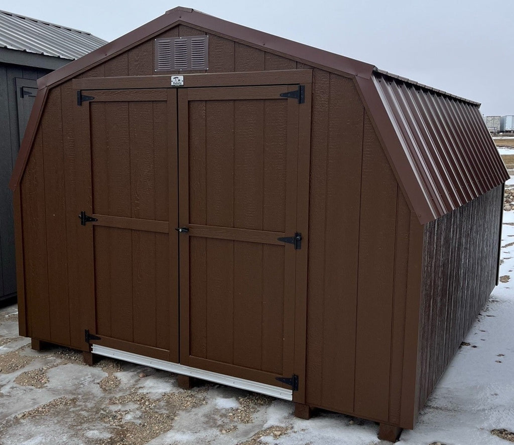 10X12 Utility Low Barn Wood Panel Shed Located in Milbank South Dakota