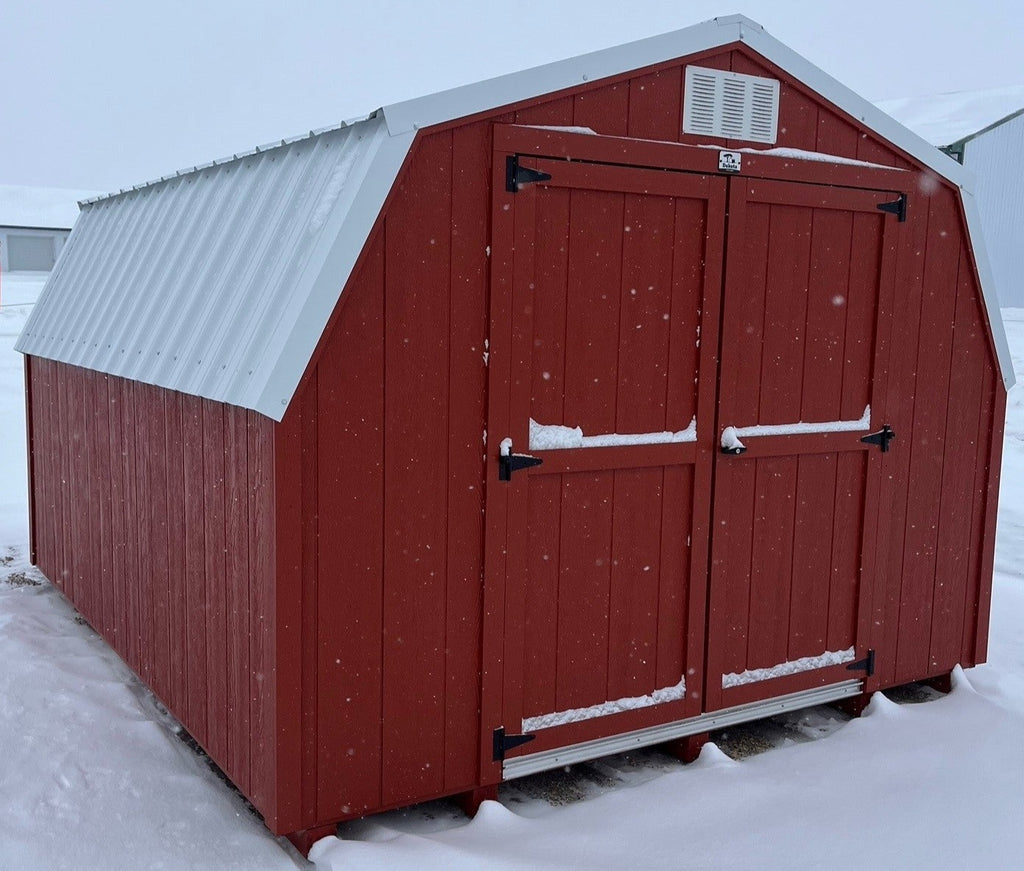 10X12 Utility Low Barn Wood Panel Shed Located in Milbank South Dakota