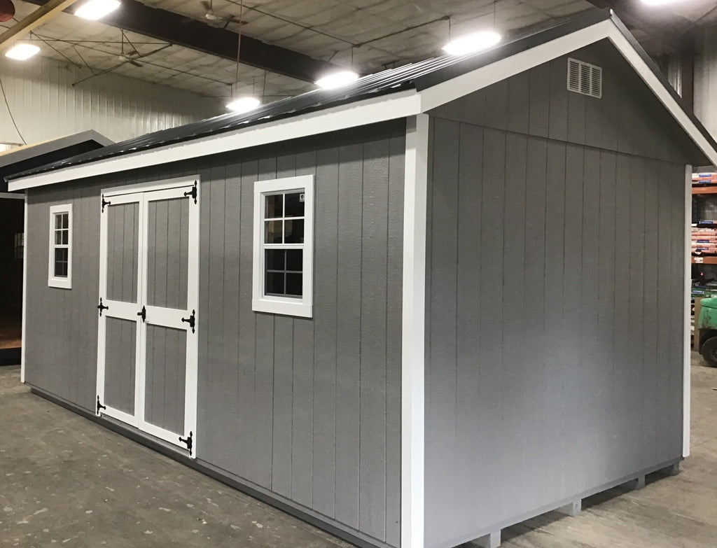10X20 Everyday Backyard Shed Package With Wood Panel Siding Located in Sioux Falls South Dakota