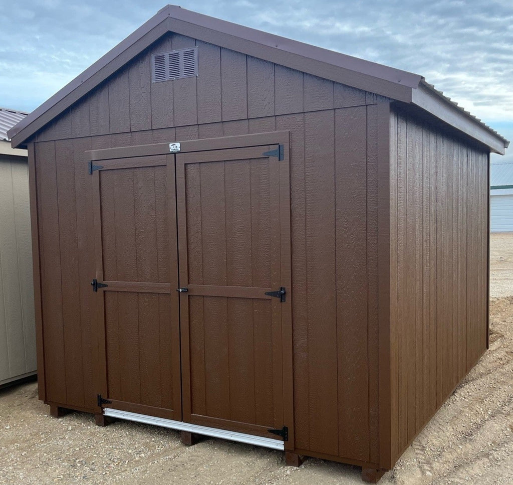 10X12 Utility Ranch Wood Panel Shed Located in Fergus Falls Minnesota