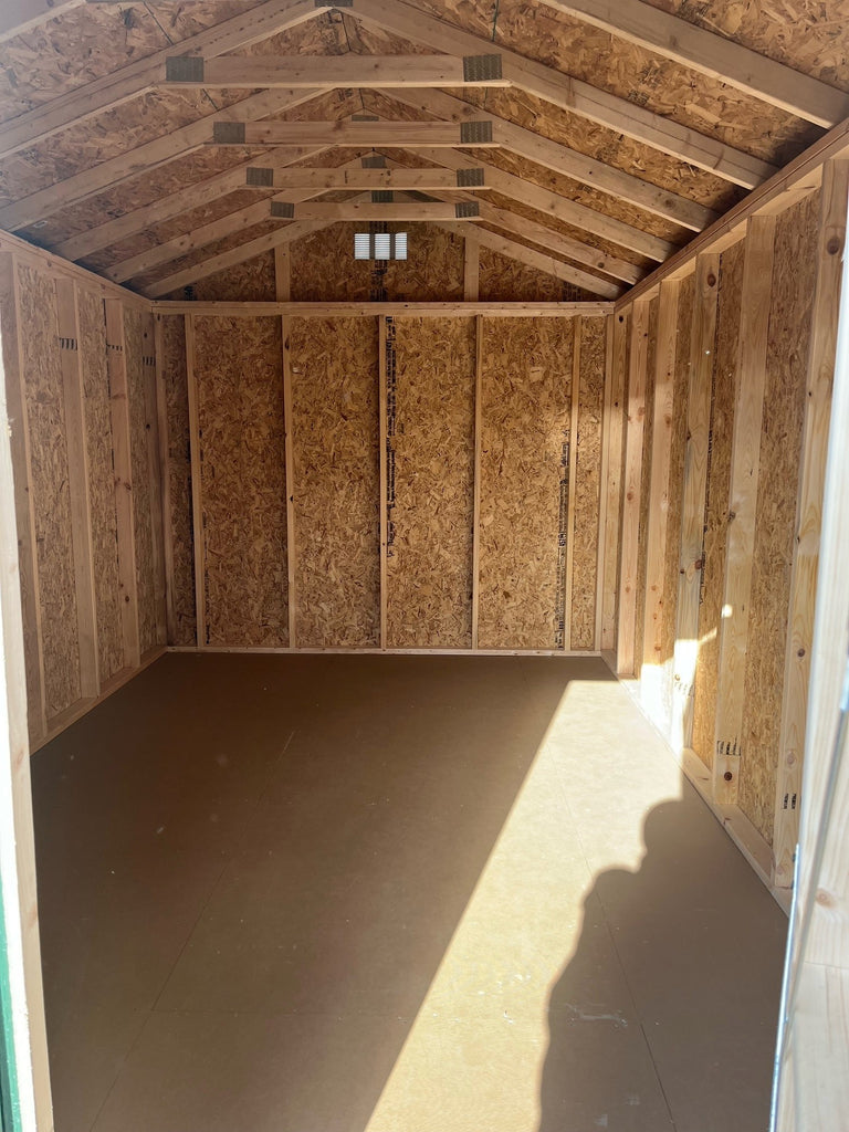 10X16 Utility Ranch Wood Panel Shed Located in Morris Minnesota