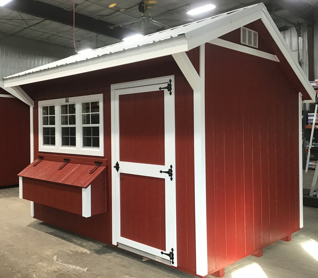 8X12 Free Range Coop With Wood Panel Siding Located in Milbank South Dakota