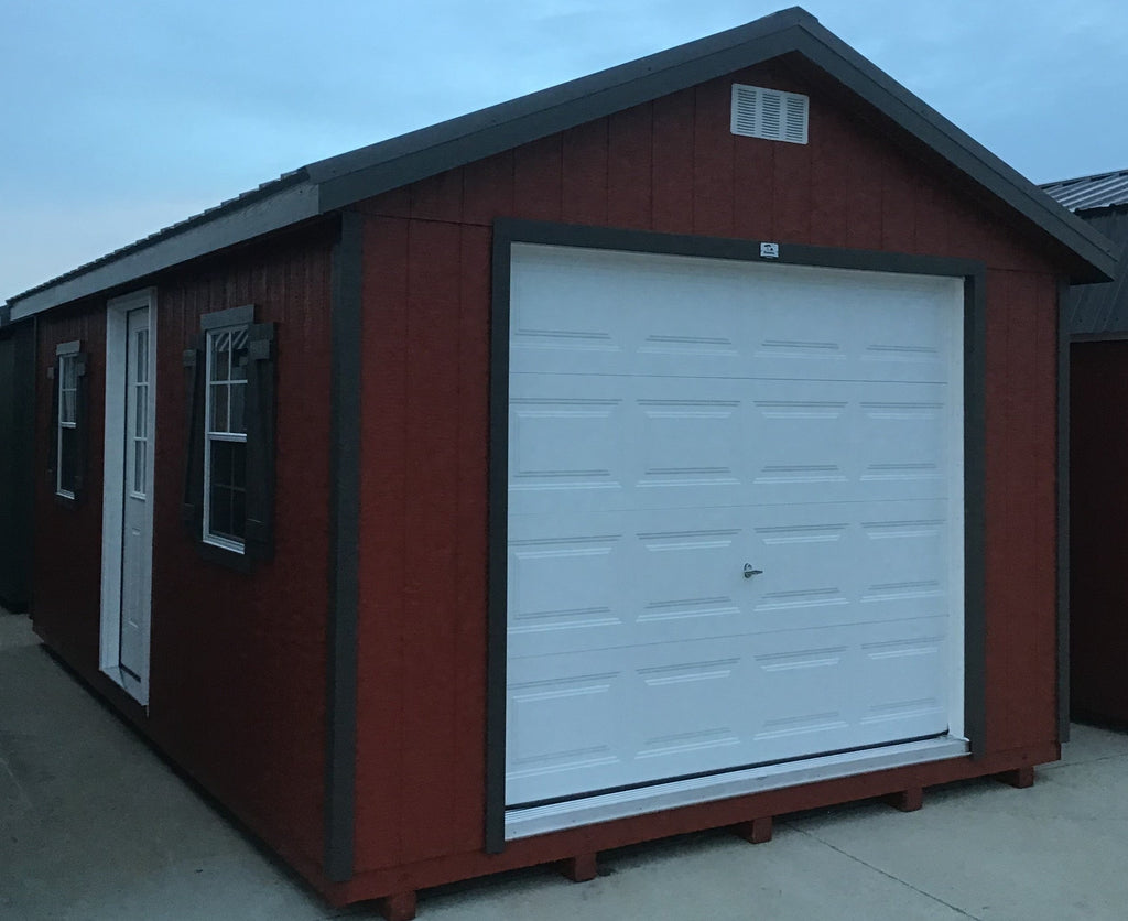 12X20 Farm Garage Storage Package With Wood Panel Siding Located in Milbank South Dakota