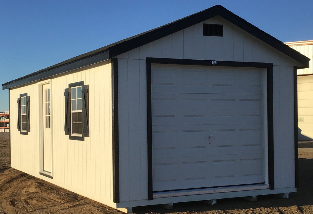 12X24 Farm Garage Storage Package With Wood Panel Siding Located in Stewartville Minnesota
