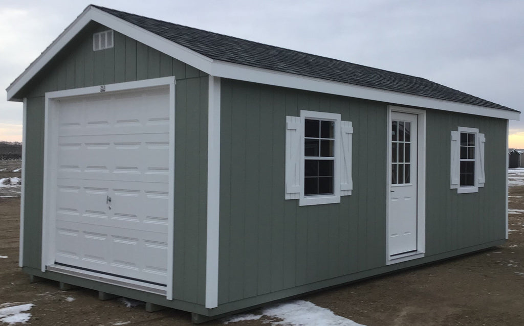 12X24 Farm Garage Storage Package With Wood Panel Siding Located in Sisseton South Dakota