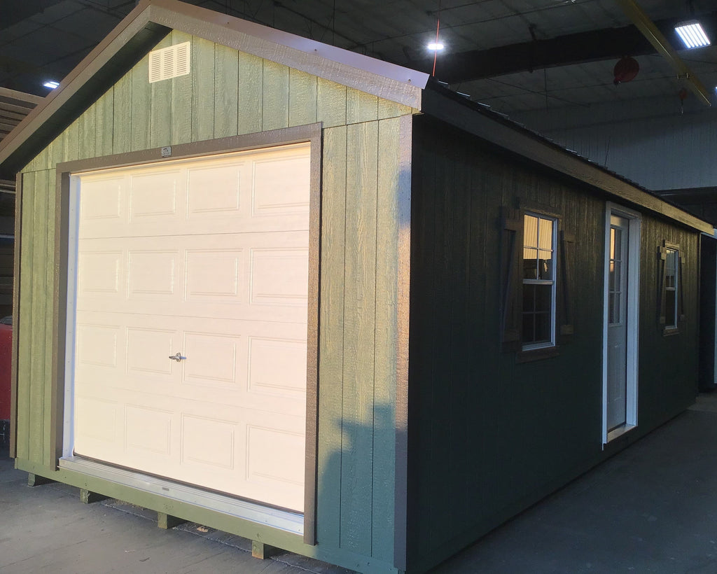 12X24 Farm Garage Storage Package With Wood Panel Siding Located in Milbank South Dakota