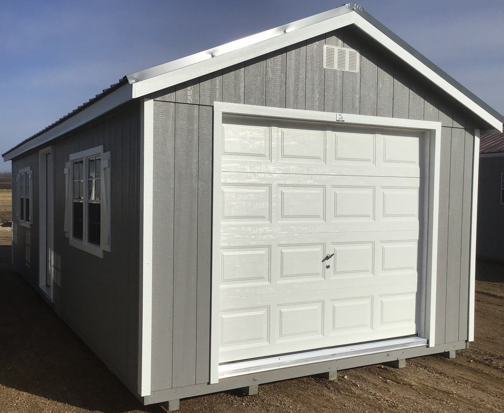 12X28 Farm Garage Storage Package With Wood Panel Siding Located in Deerwood South Dakota