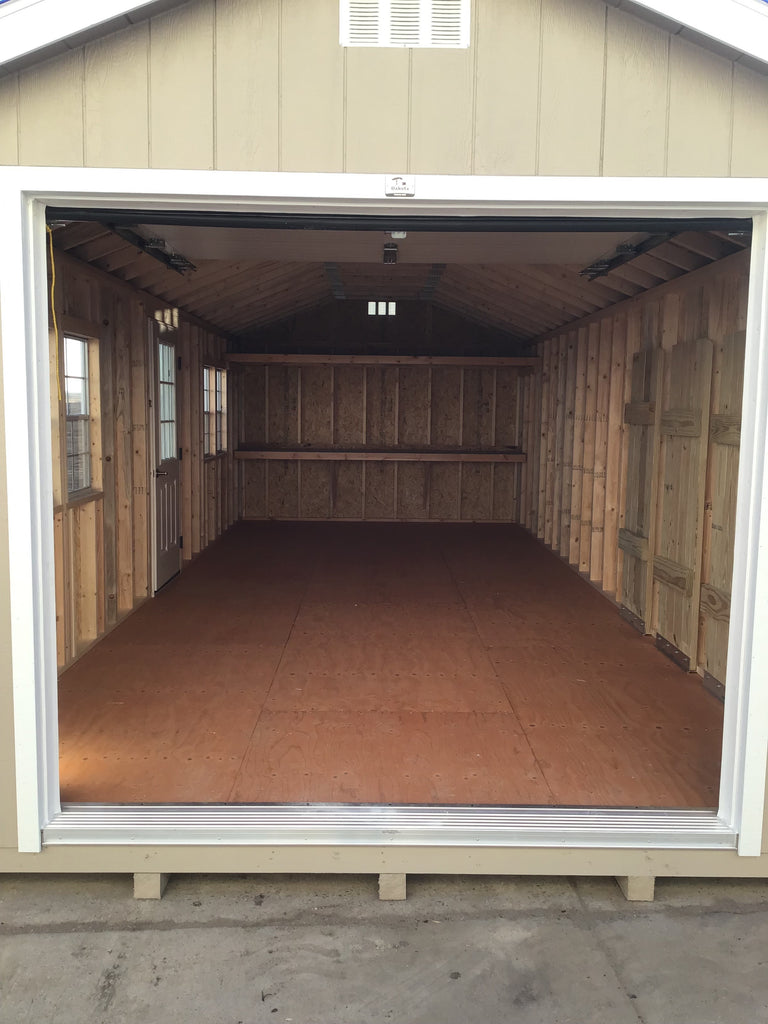 12X28 Farm Garage Storage Package With Wood Panel Siding Located in Kimball Minnesota