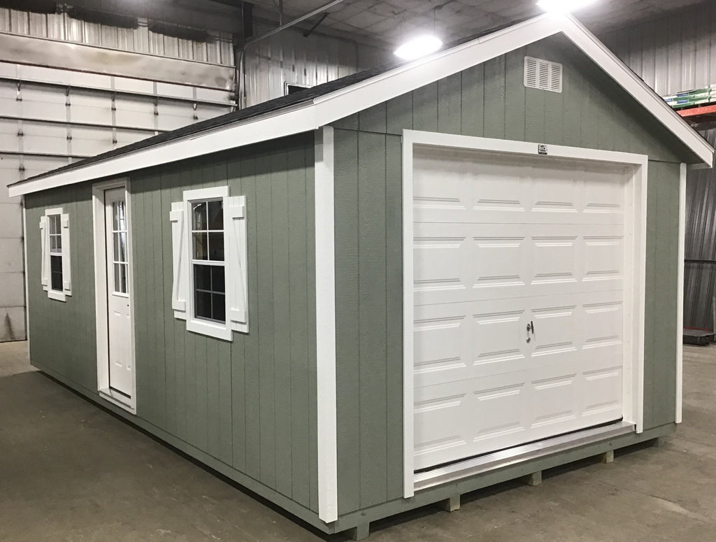 12X24 Farm Garage Storage Package With Wood Panel Siding Located in Parkers Prairie Minnesota