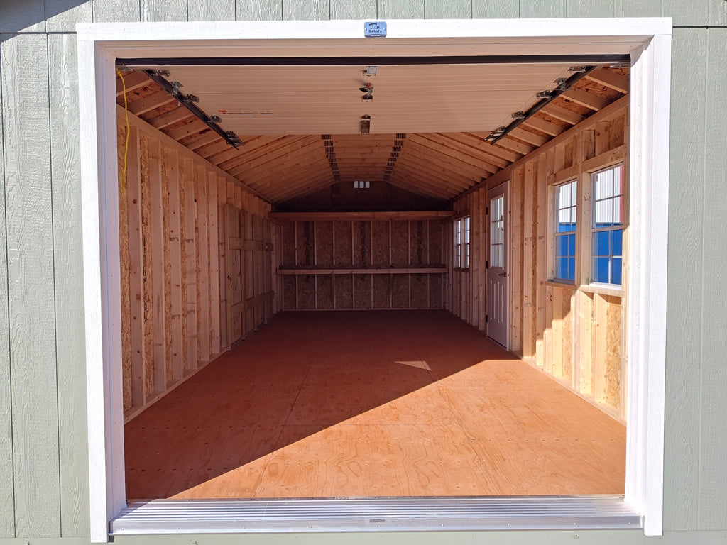 12X28 Farm Garage Storage Package With Wood Panel Siding Located in Montgomery Minnesota