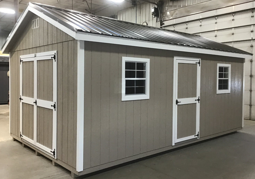 12X20 Everyday Backyard Shed Package XL With Wood Panel Siding Located in Milbank South Dakota