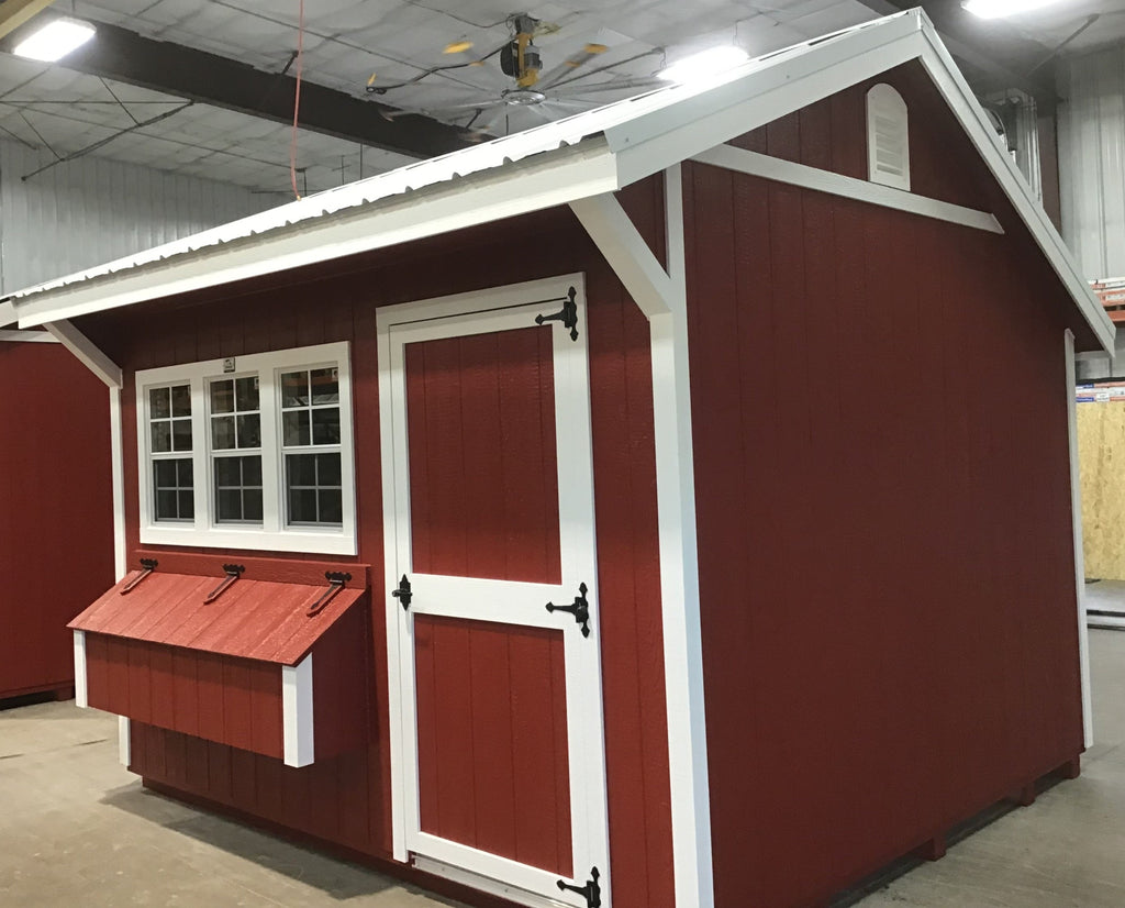 10X12 Free Range Coop With Wood Panel Siding Located in Milbank South Dakota