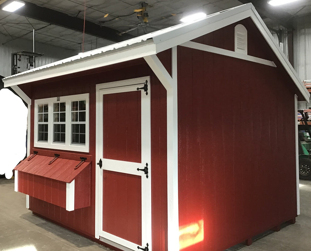 10X12 Free Range Coop With Wood Panel Siding Located in Milbank South Dakota