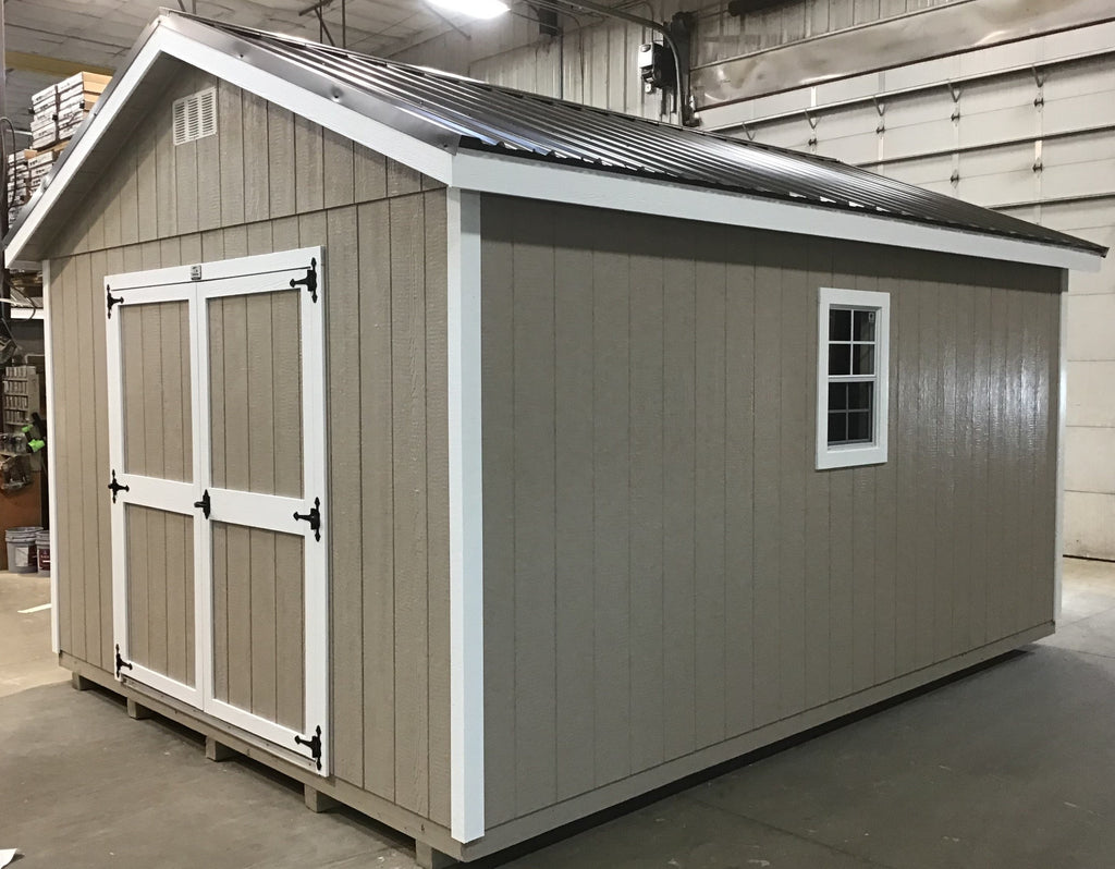 12X16 Everyday Backyard Shed Package With Wood Panel Siding Located in Milbank South Dakota