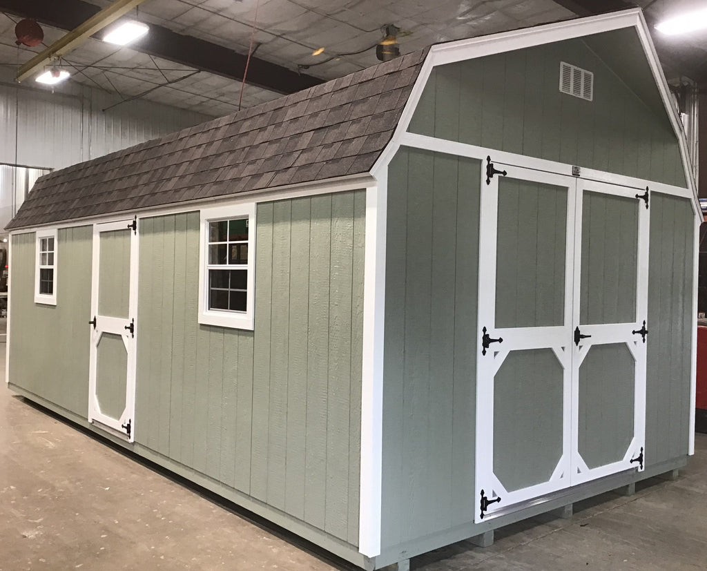 12X24 Everyday Backyard Shed Package XL With Wood Panel Siding Located in Aberdeen South Dakota