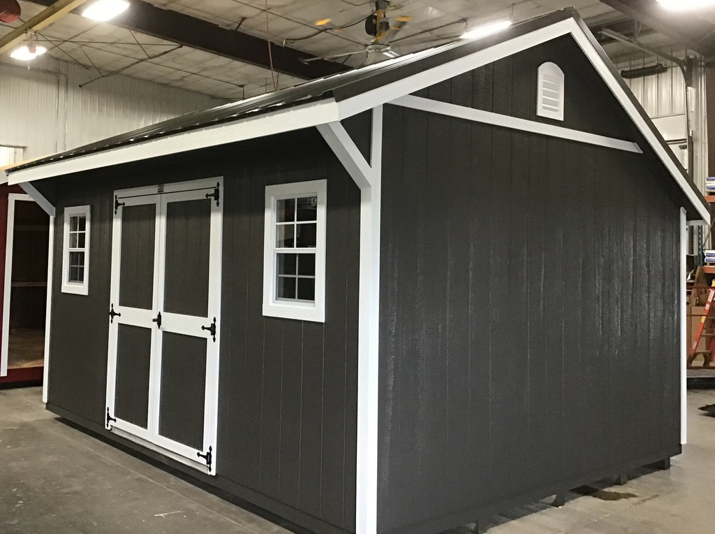 12X16 Everyday Backyard Shed Package With Wood Panel Siding Located in Aberdeen South Dakota