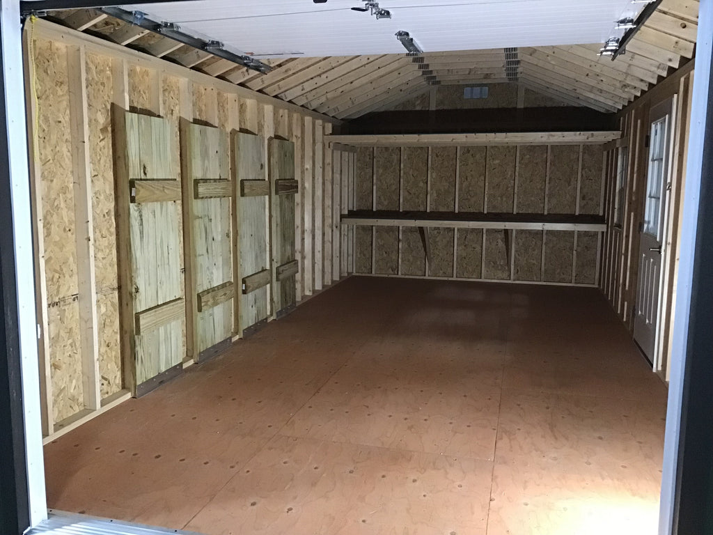 12X24 Farm Garage Storage Package With Wood Panel Siding Located in Cold Spring Minnesota
