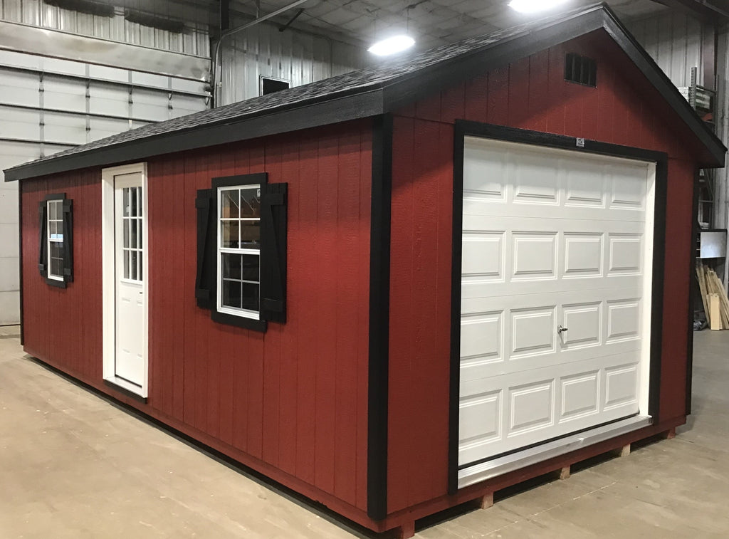 12X24 Farm Garage Storage Package With Wood Panel Siding Located in Madison South Dakota