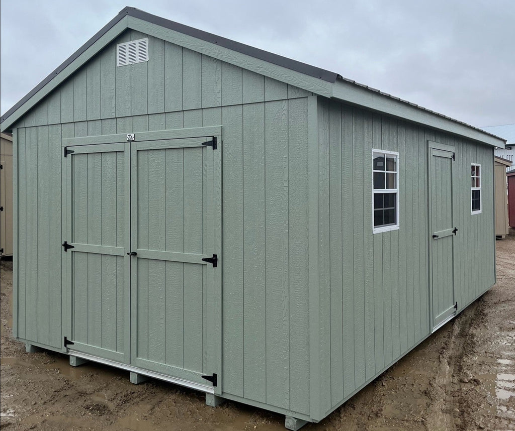 12X20 Utility Ranch Wood Panel Shed Located in Volga South Dakota