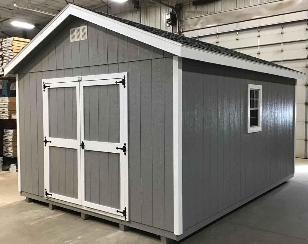 12X16 Everyday Backyard Shed Package With Wood Panel Siding Located in Milbank South Dakota