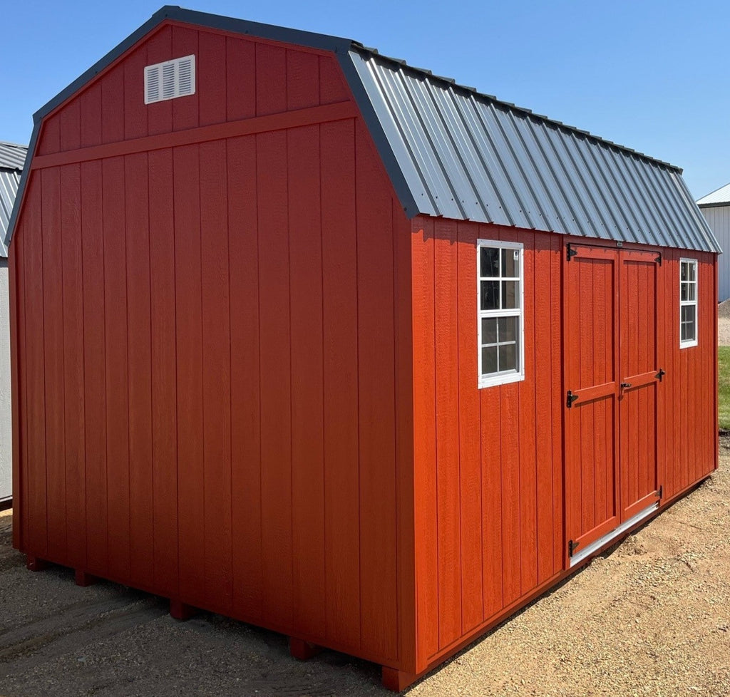 10X16 Utility High Barn Wood Panel Shed Located in New Ulm Minnesota