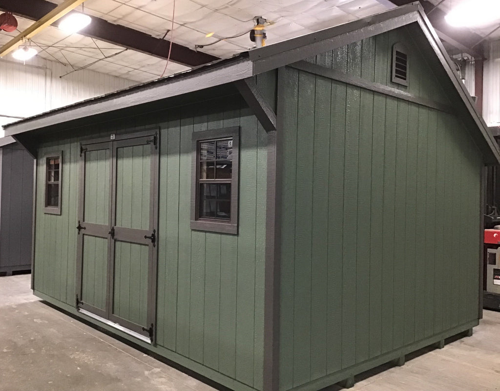 12X16 Everyday Backyard Shed Package With Wood Panel Siding Located in St. Cloud Minnesota