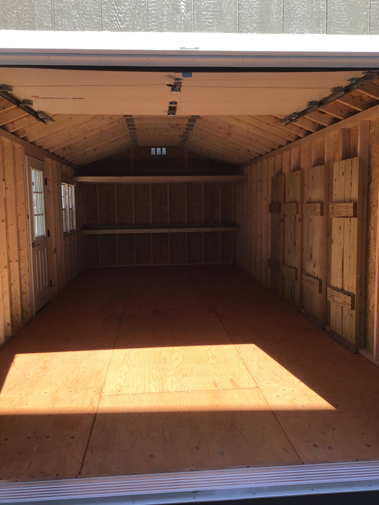 12X28 Farm Garage Storage Package With Wood Panel Siding Located in Willmar Minnesota