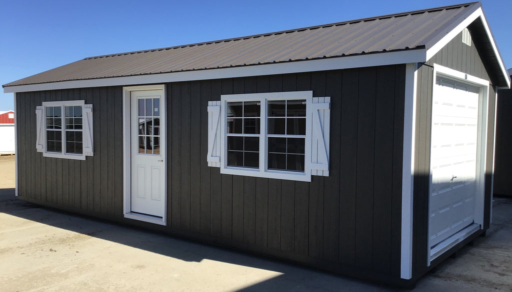 12X28 Farm Garage Storage Package With Wood Panel Siding Located in Willmar Minnesota