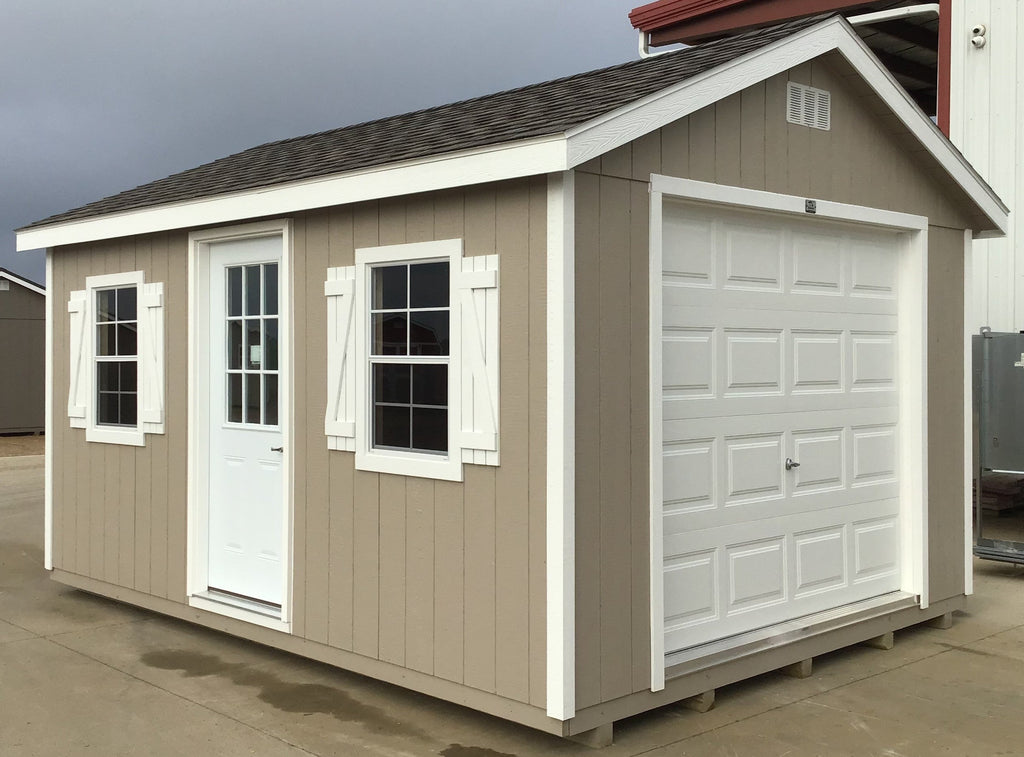 12X16 Farm Garage Storage Package With Wood Panel Siding Located in Siouxfalls South Dakota Peterbilt