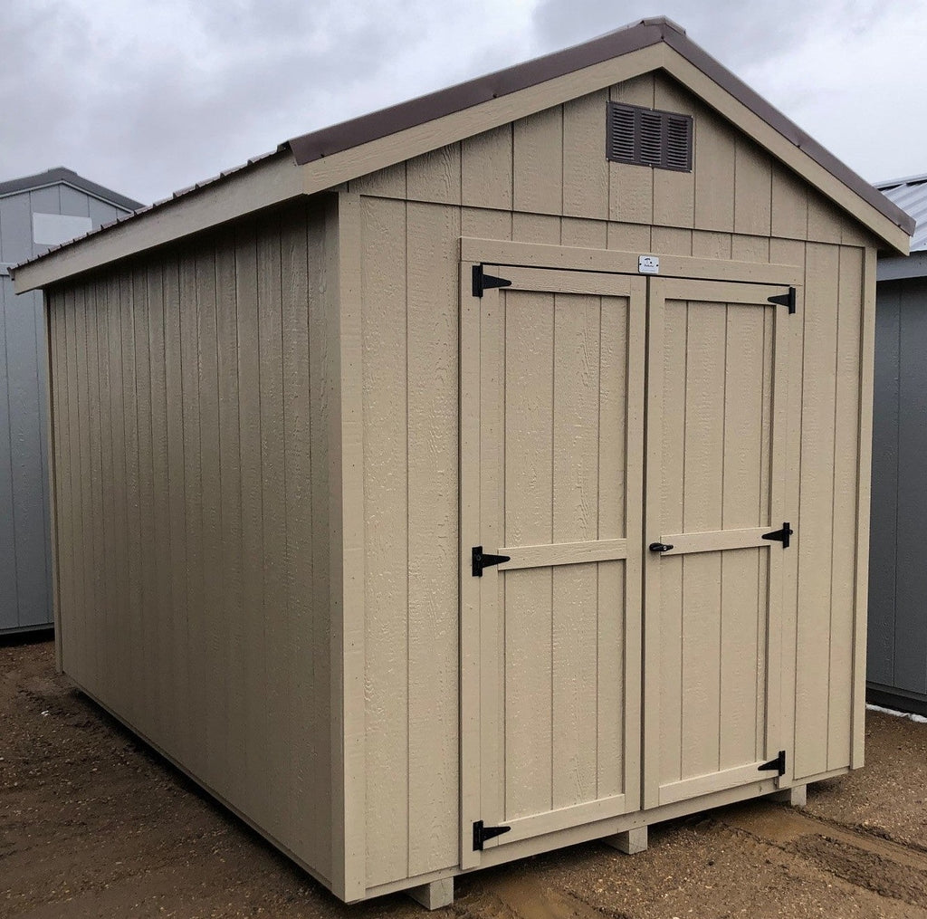 08X12 Utility Ranch Wood Panel Shed Located in Deerwood Minnesota