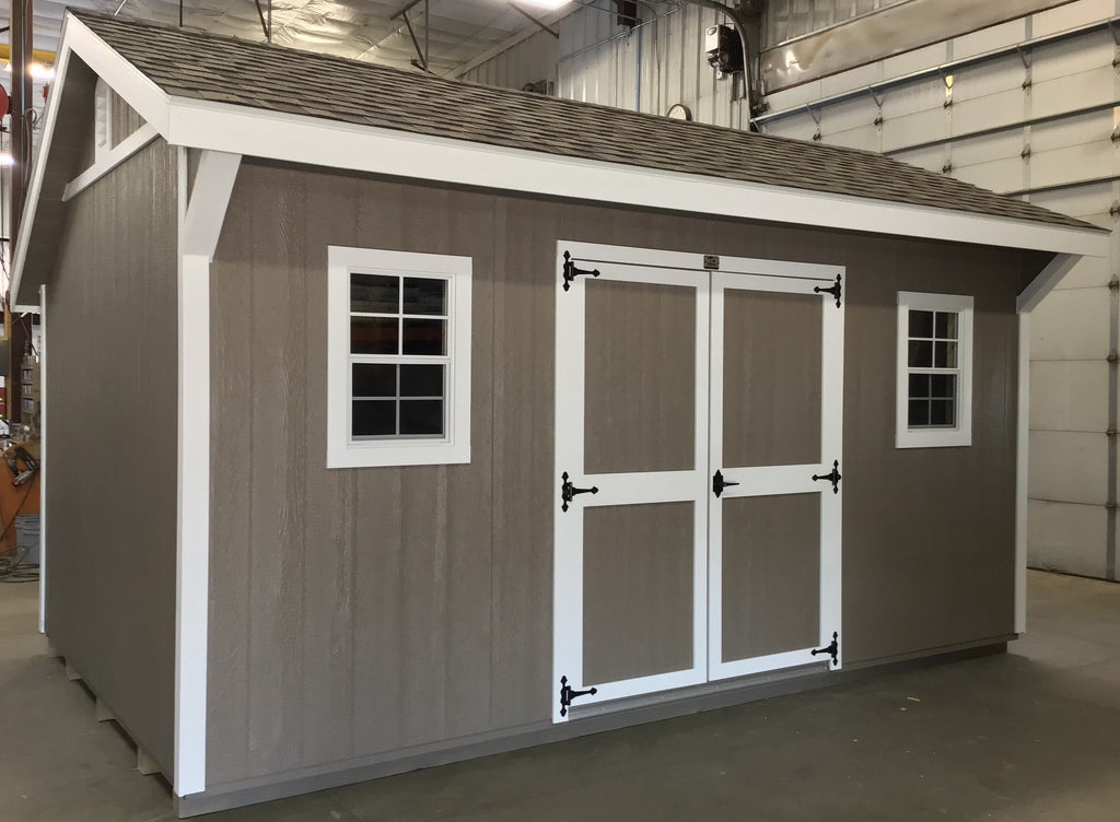 10X16 Everyday Backyard Shed Package With Wood Panel Siding Located in Fergus Falls Minnesota