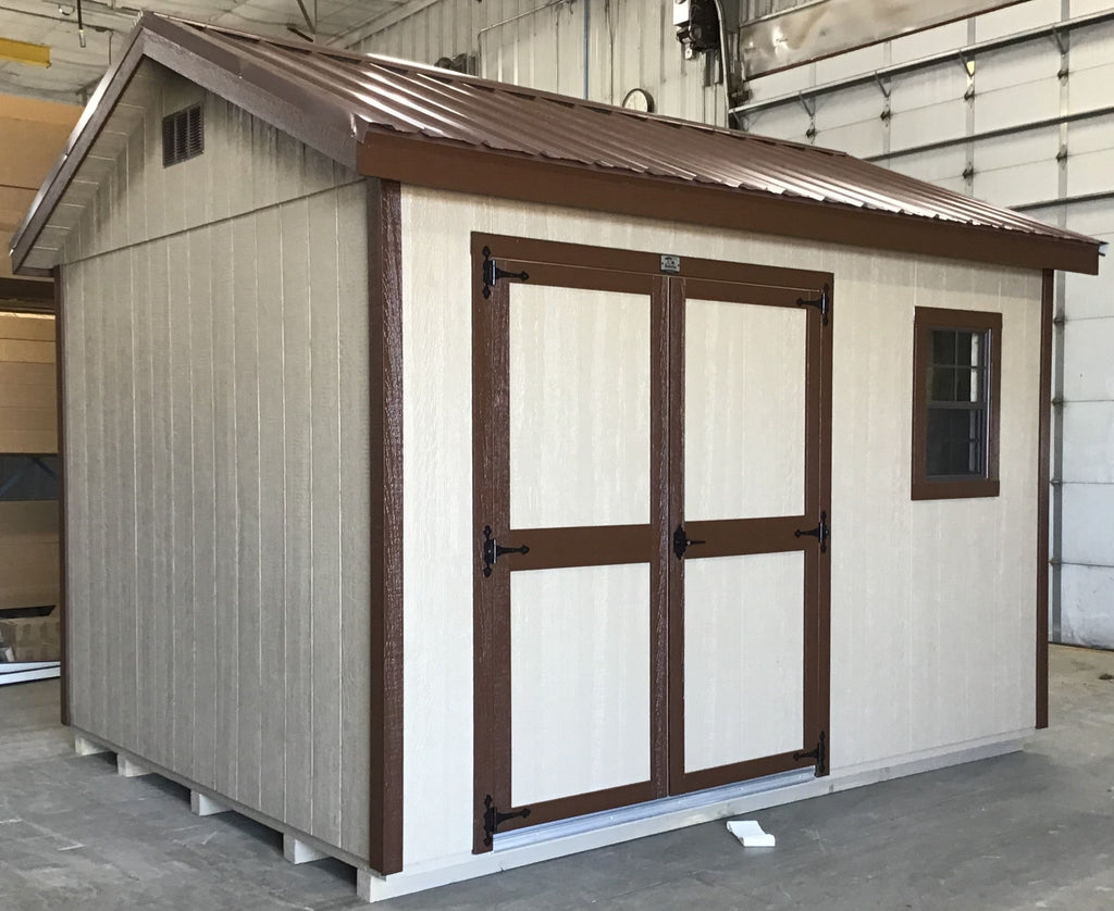 10X12 Everyday Backyard Shed Package With Wood Panel Siding Located in Stewartville Minnesota