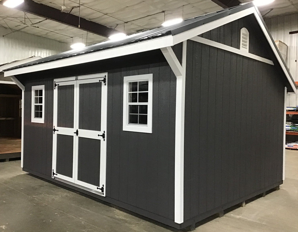 12X16 Everyday Backyard Shed Package With Wood Panel Siding Located in Siouxfalls South Dakota  Peterbilt