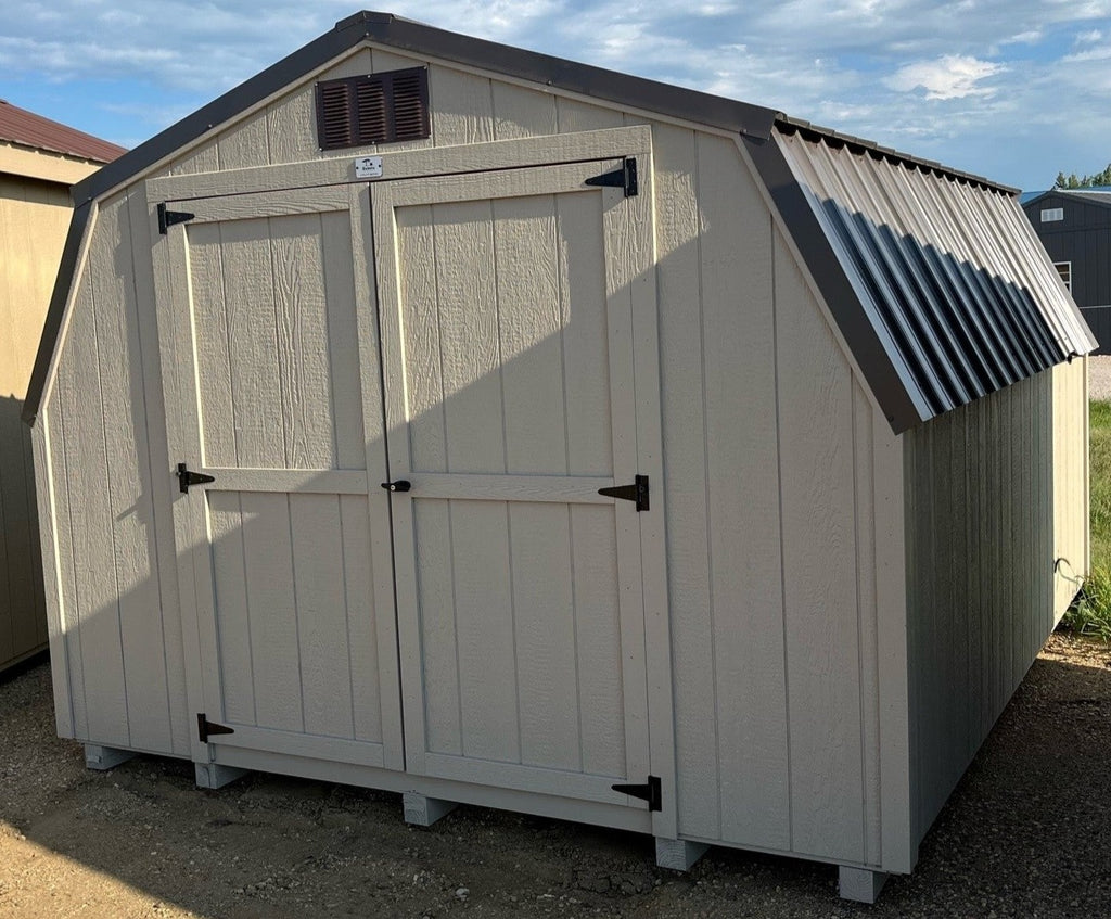 10X12 Utility Low Barn Wood Panel Shed Located in Byron Minnesota