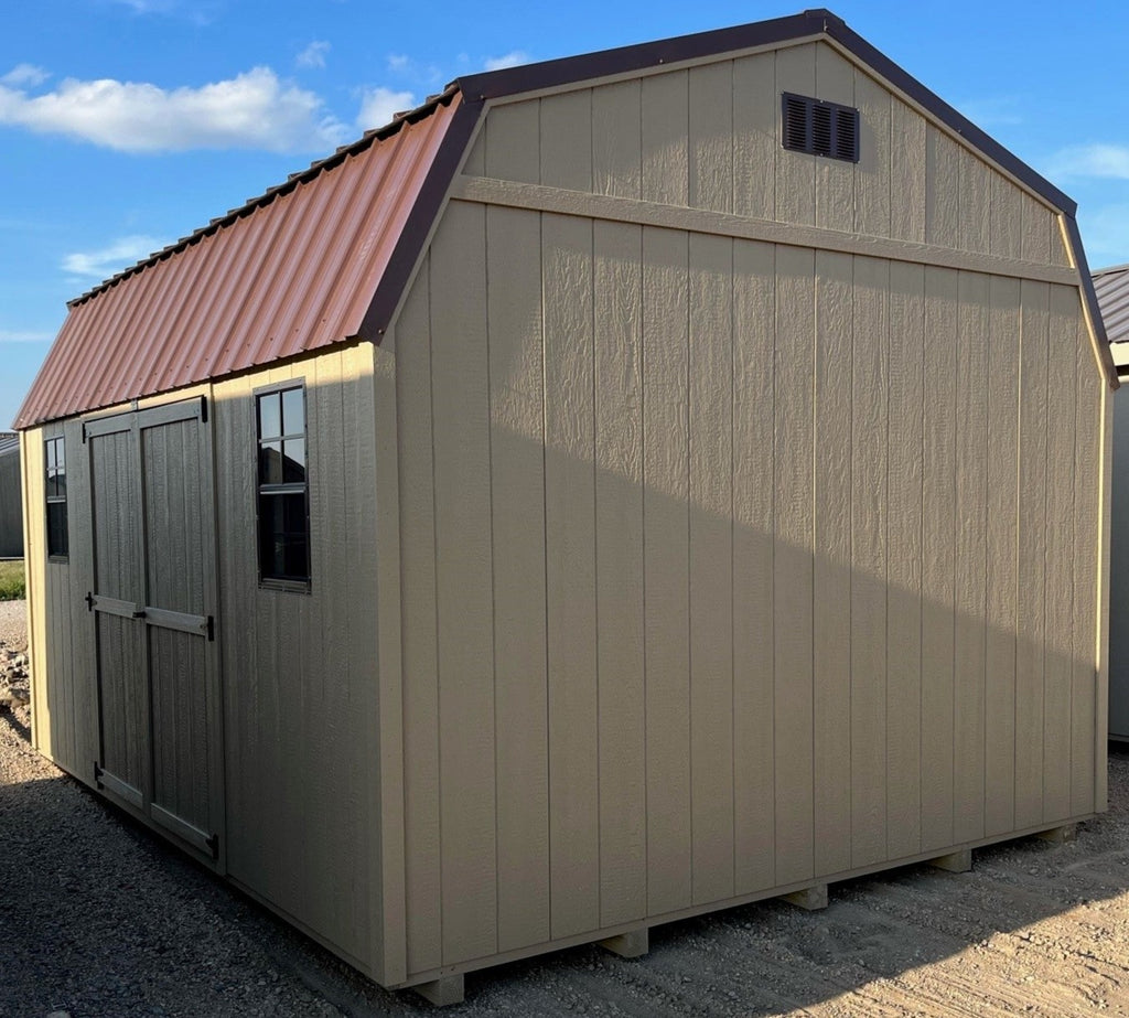 12X16 Utility High Barn Wood Panel Shed Located in Byron Minnesota